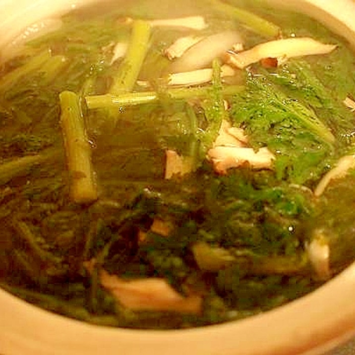 かにすきつゆで 春菊と大根のシンプル鍋 レシピ 作り方 By ブ 子 楽天レシピ